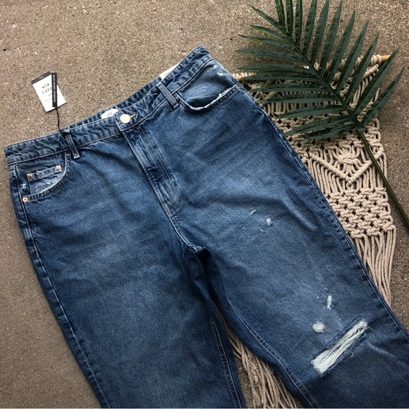 New River Island Distressed Mom Jeans US Size 14 - Picture 3 of 9